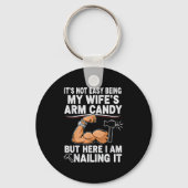Funny Married Dad Husband Arm Candy Quote Humor  キーホルダー (正面)