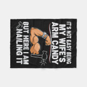 Funny Married Dad Husband Arm Candy Quote Humor  フリースブランケット (正面(横))