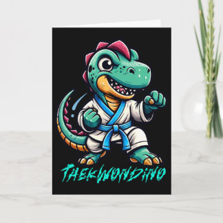 Funny Martial Arts Karate Taekwondo Dino Animal Cu カード