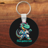 Funny Martial Arts Karate Taekwondo Dino Animal Cu キーホルダー (正面)