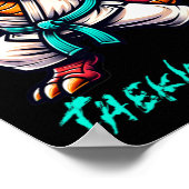 Funny Martial Arts Karate Taekwondo Dino Animal Cu ポスター (角)