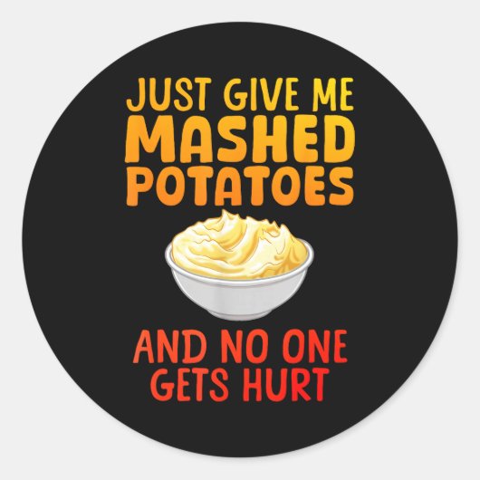 Funny Mashed Tato Design For Men Women Mash Mashed ラウンドシール (正面)