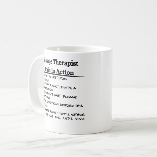 Funny Massage Therapist コーヒーマグカップ (正面左)