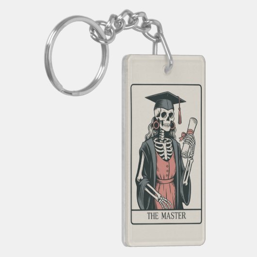 Funny Master Graduation Gift Skeleton Graduate  キーホルダー (正面左)