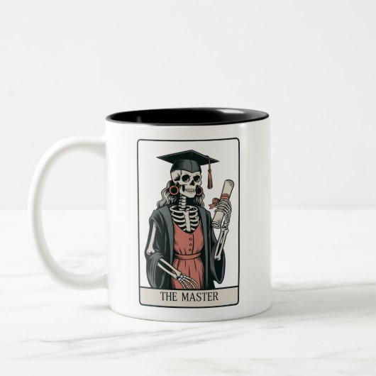 Funny Master Graduation Gift Skeleton Graduate  ツートーンマグカップ (左)