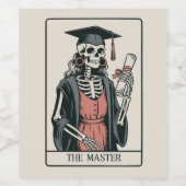 Funny Master Graduation Gift Skeleton Graduate  ワインラベル (シングルラベル)