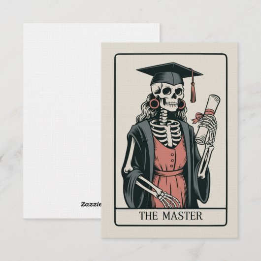 Funny Master Graduation Gift Skeleton Graduate  招待状 (正面/裏面)