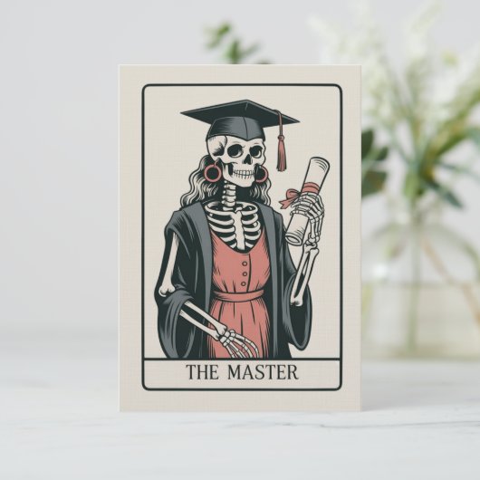Funny Master Graduation Gift Skeleton Graduate  招待状 (スタンド正面)