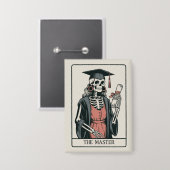Funny Master Graduation Gift Skeleton Graduate  缶バッジ (正面/裏面)