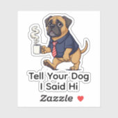Funny Mastiff Dog Business Suit Coffee  シール (シート)