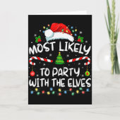 Funny Matching Christmas Most Likely To Party With カード (正面)