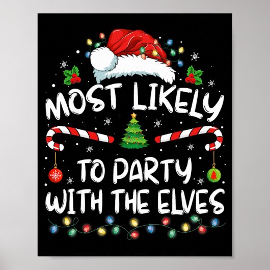 Funny Matching Christmas Most Likely To Party With ポスター (正面)