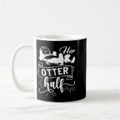 Funny Matching Couple His And Her Otter Half Valen コーヒーマグカップ (左)