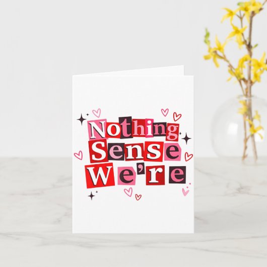 Funny Matching Couple Nothing Sense We're Saying Q カード (黄色い花)