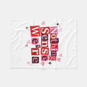 Funny Matching Couple Nothing Sense We're Saying Q フリースブランケット (正面(横))