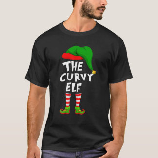 Funny Matching Family Christmas The Curvy Elf Tシャツ