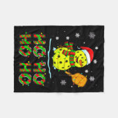 Funny Matching Family Santa Ho Ho Ho Ckleball Chri フリースブランケット (正面(横))