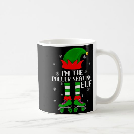 Funny Matching Group The Roller Skating Elf Christ コーヒーマグカップ (右)