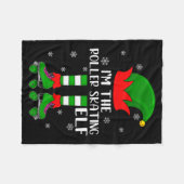 Funny Matching Group The Roller Skating Elf Christ フリースブランケット (正面(横))