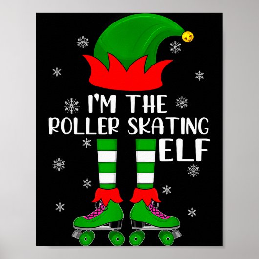 Funny Matching Group The Roller Skating Elf Christ ポスター (正面)