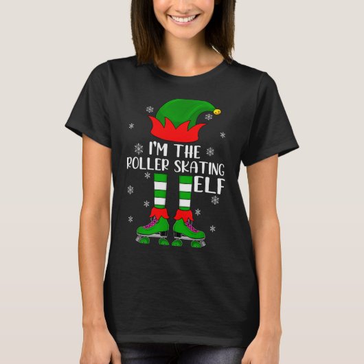 Funny Matching Group The Roller Skating Elf Christ Tシャツ (正面)