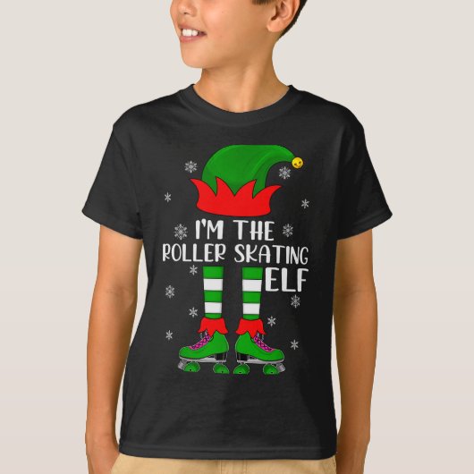 Funny Matching Group The Roller Skating Elf Christ Tシャツ (正面)