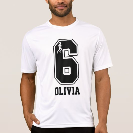 Funny Matching Number 6 Couple Running Custom Name Tシャツ (正面)