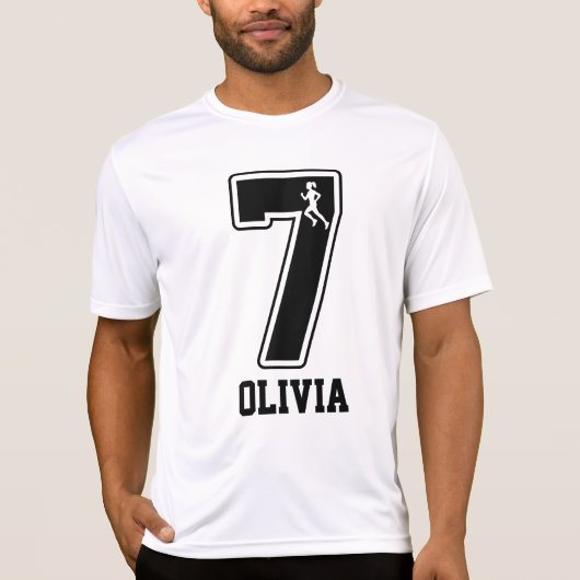 Funny Matching Number 7 Couple Running Custom Name Tシャツ (正面)