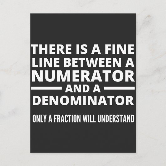 Funny Math  FINE LINE NUMERATOR DENOMINATOR シーズンポストカード (正面)