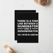Funny Math  FINE LINE NUMERATOR DENOMINATOR ノートカード (正面/裏面インサイチュ)