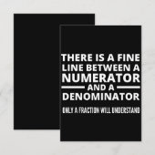 Funny Math  FINE LINE NUMERATOR DENOMINATOR ノートカード (正面/裏面)