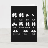 Funny Math Fraction Four Leaf Clover Teacher St Pa カード (正面)