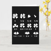 Funny Math Fraction Four Leaf Clover Teacher St Pa カード (黄色い花)