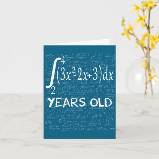 Funny Math Geek 50 Years Old 50th Birthday Integra カード (黄色い花)