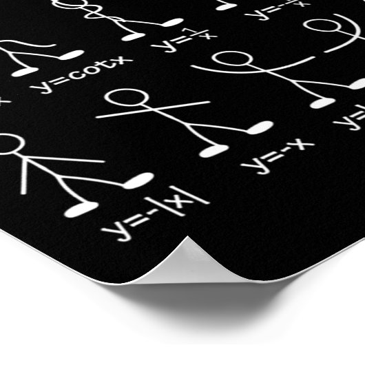 Funny Math Graph Stick Figures Algebra Calculus Hu ポスター (角)