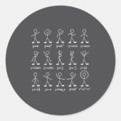 Funny Math Graph Stick Figures Algebra Calculus Hu ラウンドシール (正面)