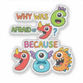 Funny Math Joke Numbers Sticker for Kids シール (正面)