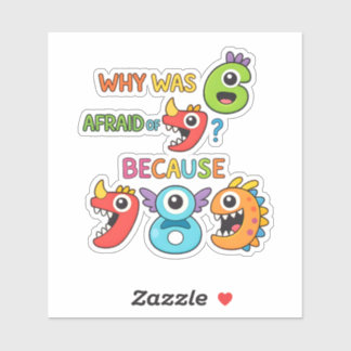 Funny Math Joke Numbers Sticker for Kids シール