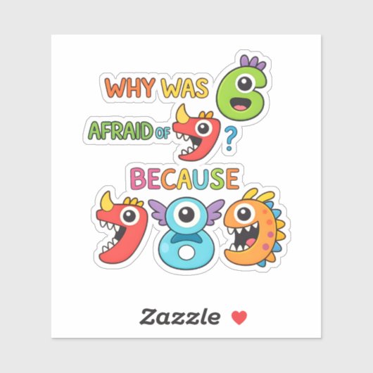 Funny Math Joke Numbers Sticker for Kids シール (シート)