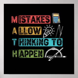 Funny Math. Mistakes Allow Thinking To Happen ポスター