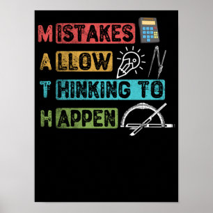 Funny Math. Mistakes Allow Thinking To Happen ポスター