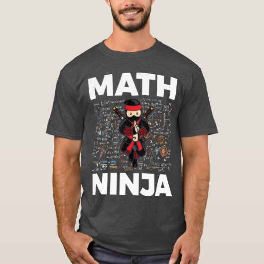 Funny Math Ninja For Mathematics Teacher Student M Tシャツ (正面)