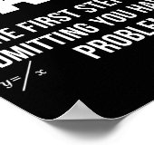 Funny math quote the first step admitting problem ポスター (角)