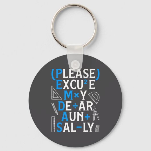 Funny Math Rules Pemdas Pun Teachers Math Day  キーホルダー (正面)