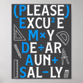 Funny Math Rules Pemdas Pun Teachers Math Day ポスター (正面)