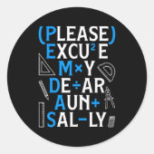 Funny Math Rules Pemdas Pun Teachers Math Day  ラウンドシール (正面)