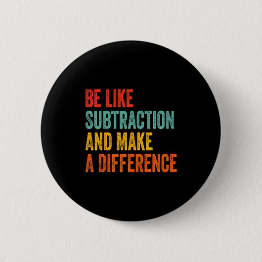 Funny Math Teacher Be Like Subtraction And Make A 缶バッジ (正面)