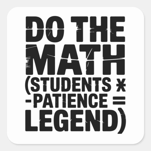 funny Math Teacher Humor Meme Pun スクエアシール (正面)