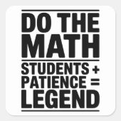 funny Math Teacher Humor Meme Pun スクエアシール (正面)