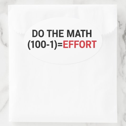 funny Math Teacher Humor Meme Pun 楕円形シール (バッグ)